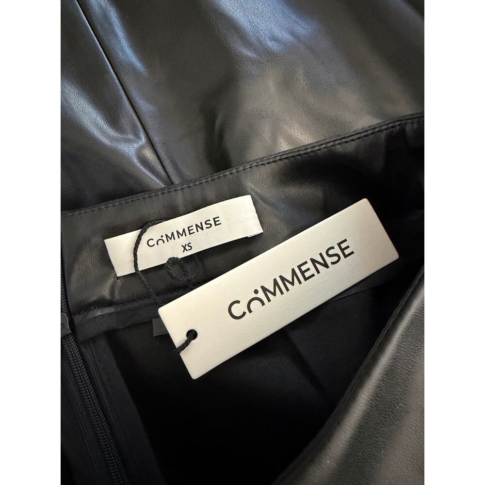 New commense ruched split midi faux leather skirt XS - Picture 4 of 4